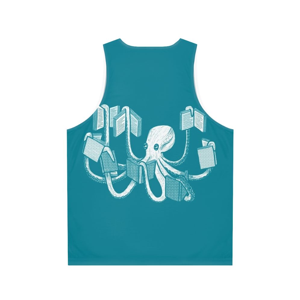 Unisex tank top with octopus and book design - Back