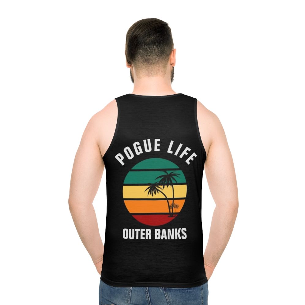 Pogue Life Outer Banks Sunset Unisex Tank Top - men back