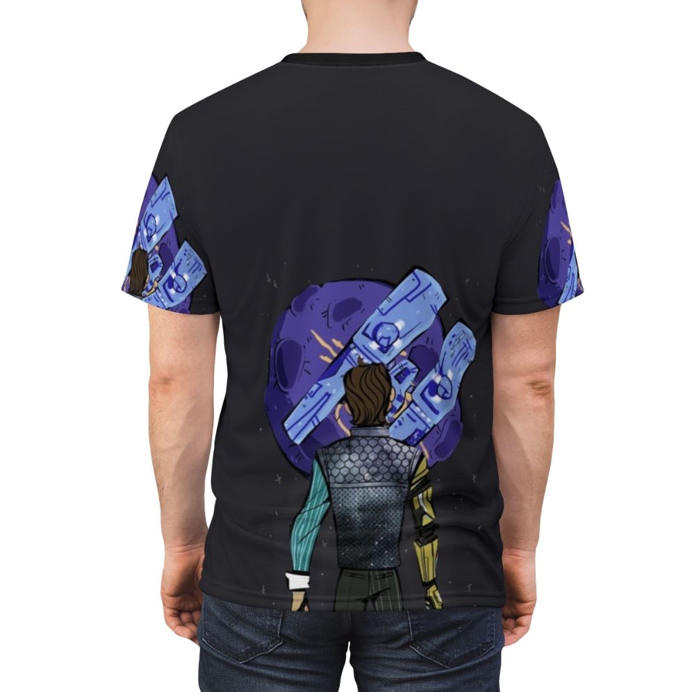 Borderlands Inspired Rhys the Company Man Character Print T-Shirt - men back