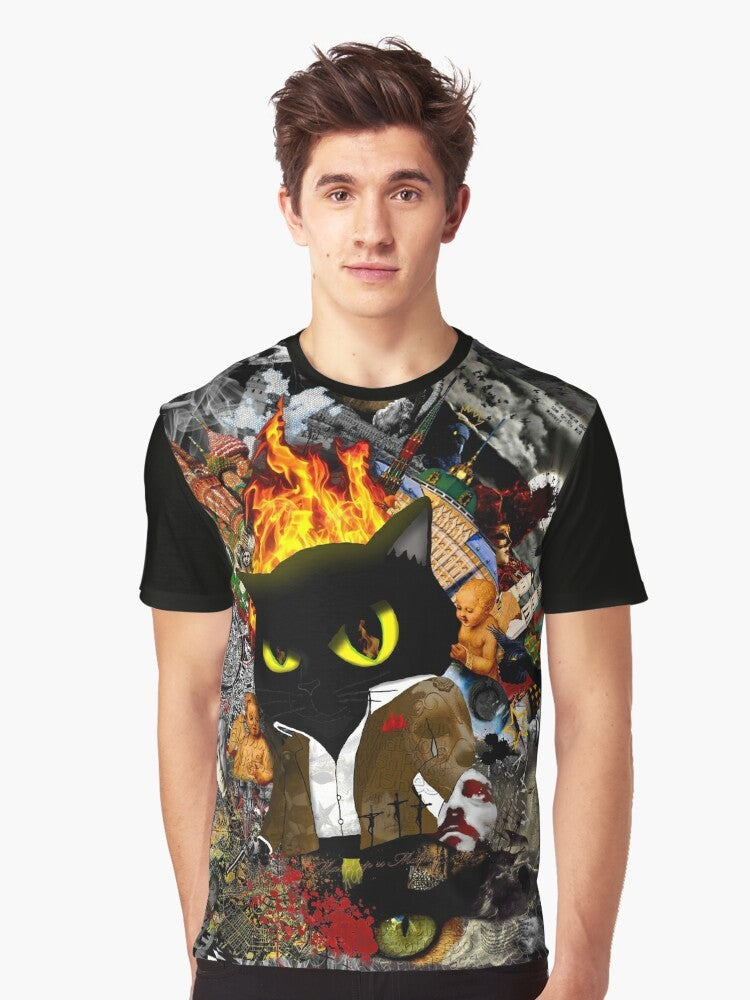 Master and Margarita Behemoth Cat Graphic T-Shirt - Men