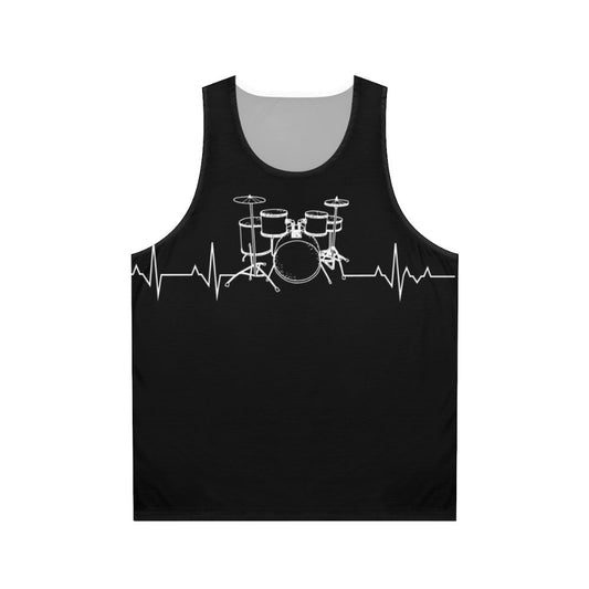 Unisex tank top with drums heartbeat graphic