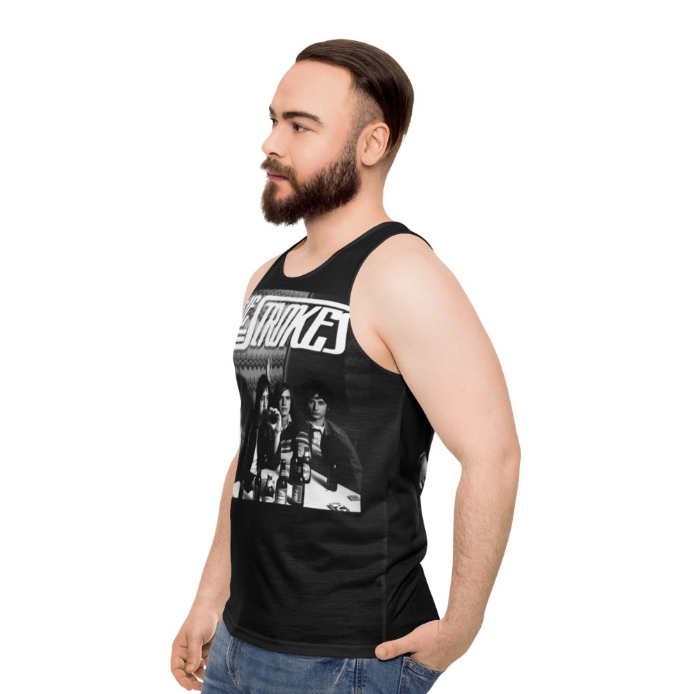 Unisex indie music inspired tank top - men side