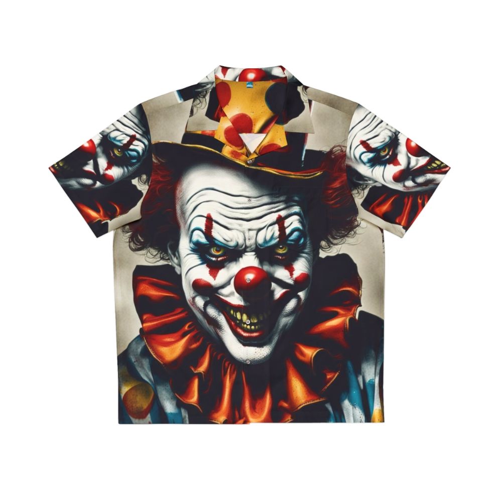 Creepy clown face Hawaiian shirt