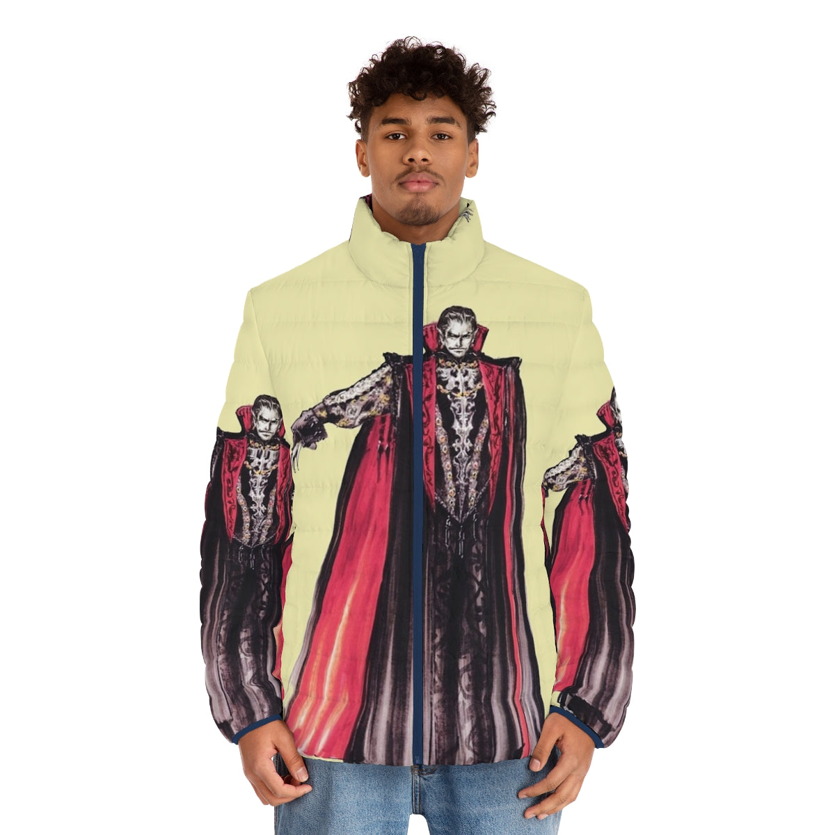 Castlevania Dracula Puffer Jacket - A stylish and cozy horror-themed outerwear inspired by the iconic video game franchise - men front