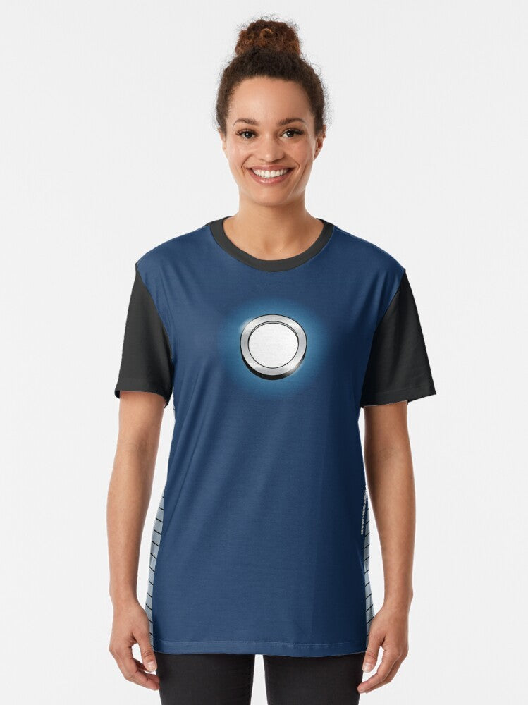 Proton Man superhero costume graphic t-shirt for adults - Women