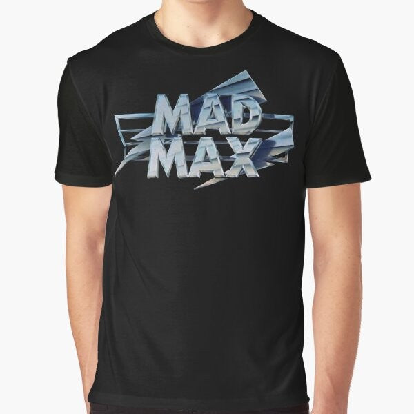 Mad Max movie title graphic t-shirt featuring the iconic post-apocalyptic film logo