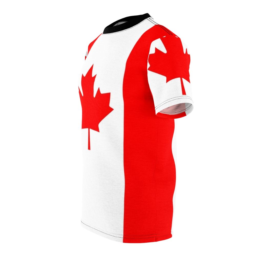 Stylish t-shirt featuring the Canadian flag graphic design - men left