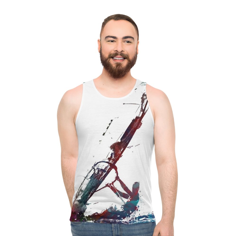 Windsurfing sport art unisex tank top - men