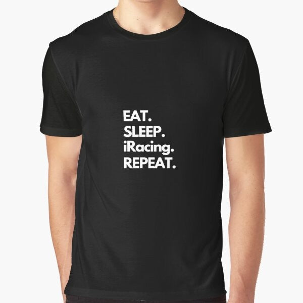 iRacing Eat Sleep Repeat Graphic T-Shirt for sim racing enthusiasts