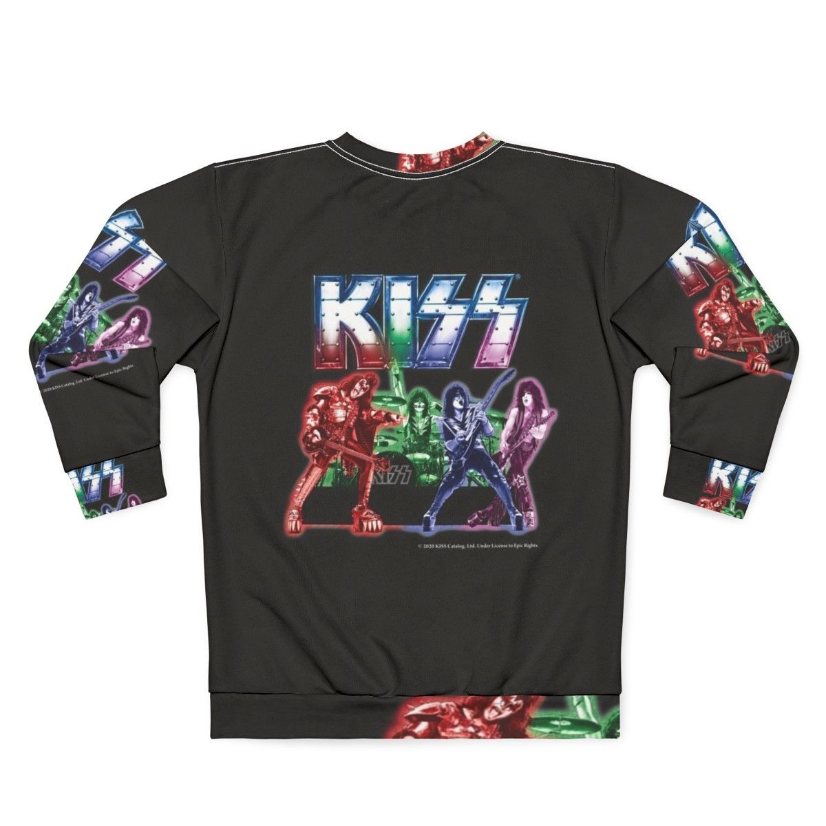 Kiss band sweatshirt with iconic band logo and members - Back