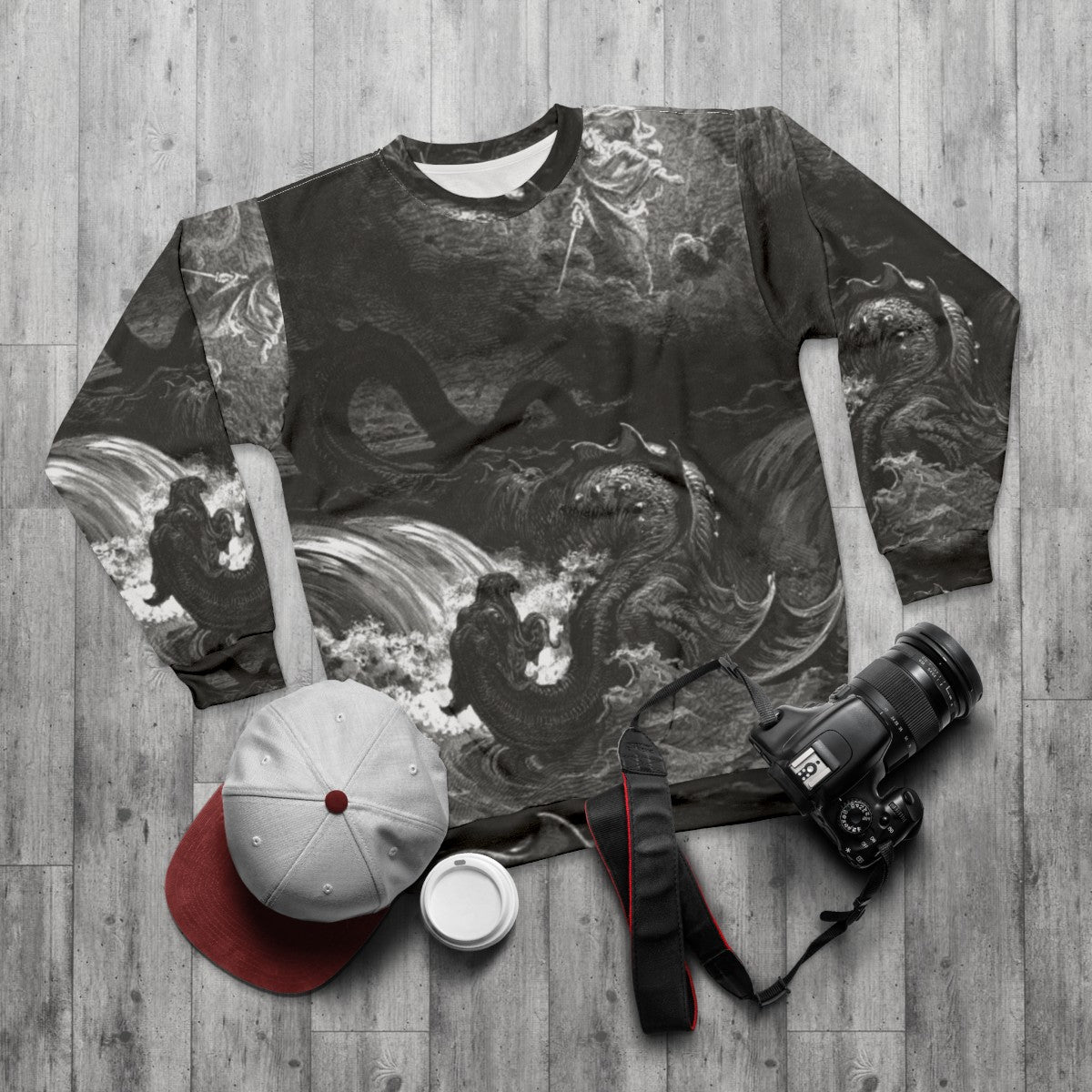 Gustave Dore Christian Art Sweatshirt - flat lay