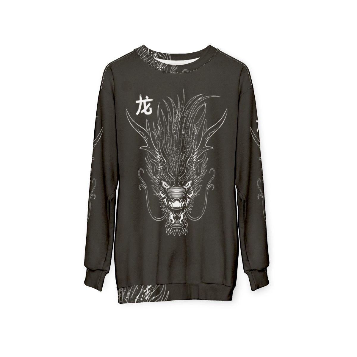 Oriental dragon symbol sweatshirt - hanging