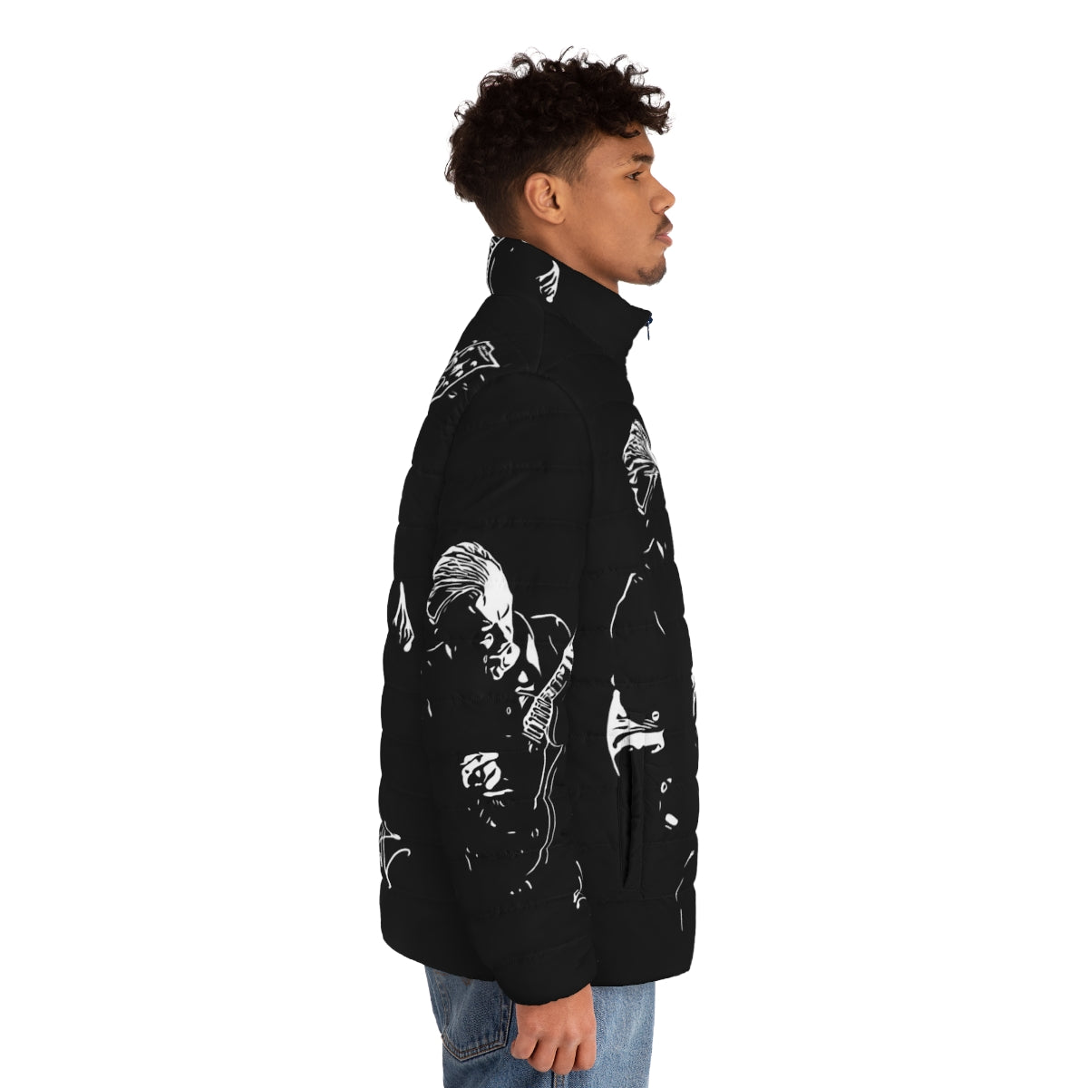 Metallica James Hetfield Vector Art Puffer Jacket for Heavy Metal Music Fans - men side right