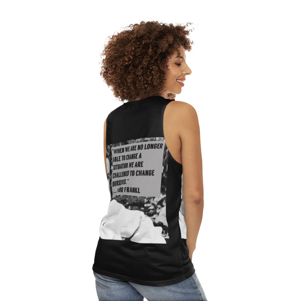 Viktor Frankl quote inspirational unisex tank top - women back