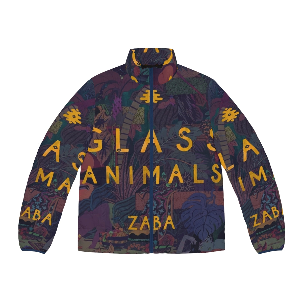 Glass Animals Zaba Inspired Puffer Jacket with Trippy Album Art Design