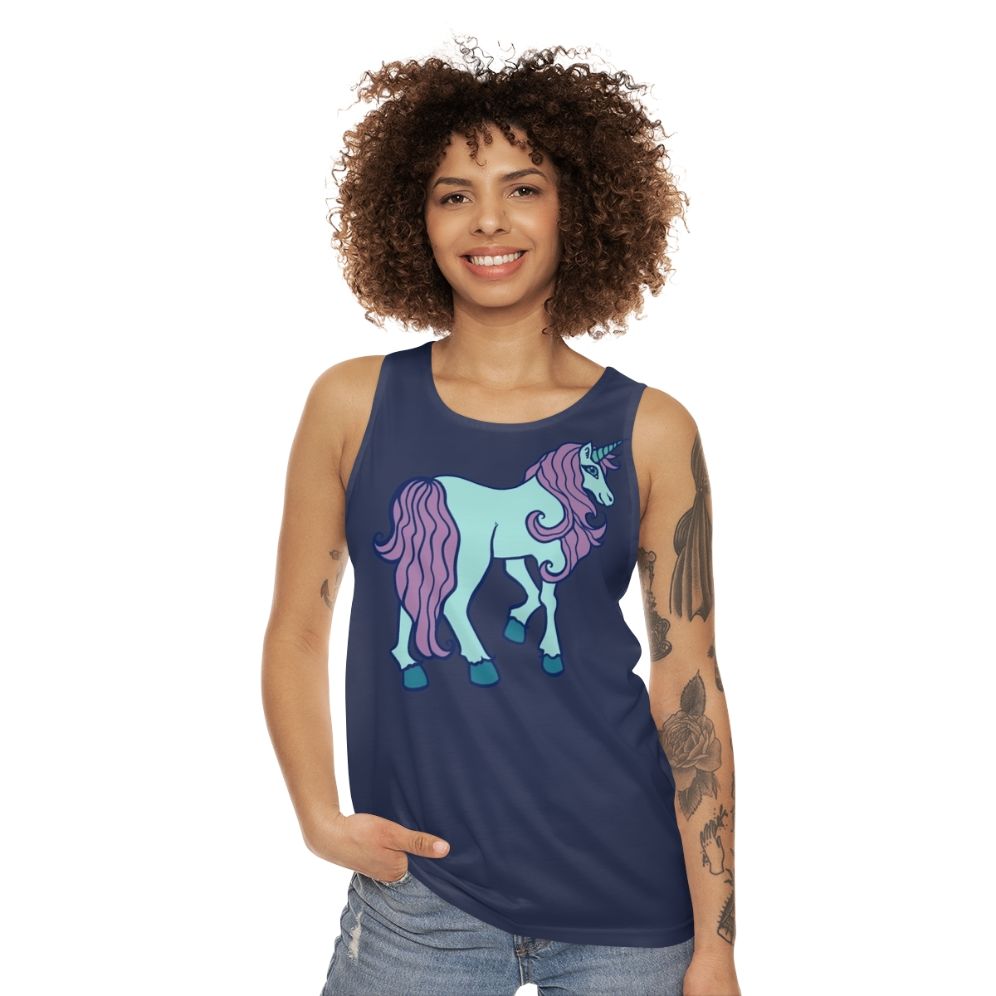 Unicorn unisex tank top with a cute and sweet unicorn design - women