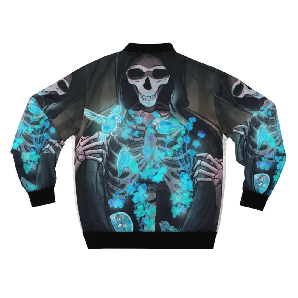 Dark gothic supernatural bomber jacket with reaper, skeleton, and nature motifs - Back