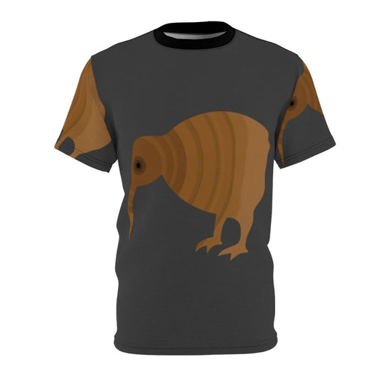 Vibrant and colorful t-shirt design featuring a kiwi bird, one of the legendary animals of New Zealand