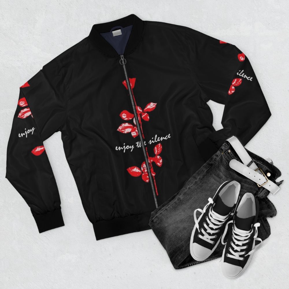 Depeche Mode "Enjoy The Silence" Bomber Jacket - Flat lay