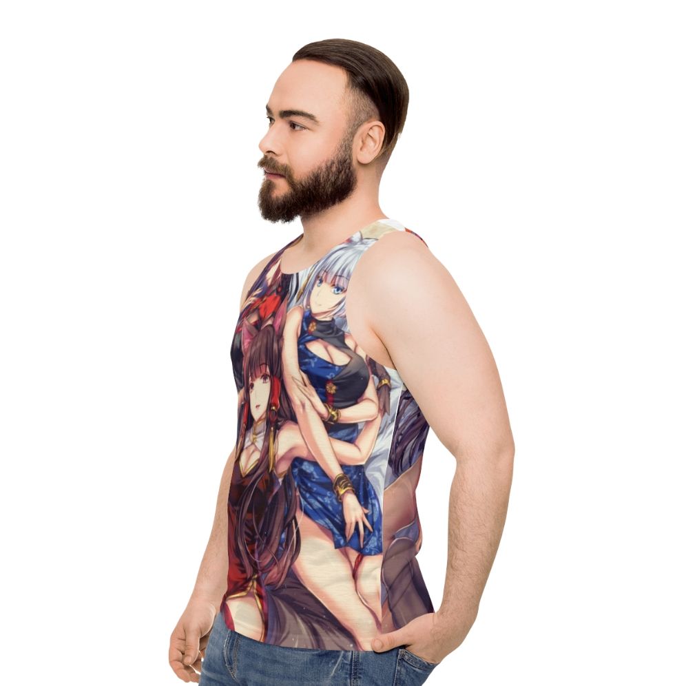 Sakura Sisters Anime Unisex Tank Top - men side