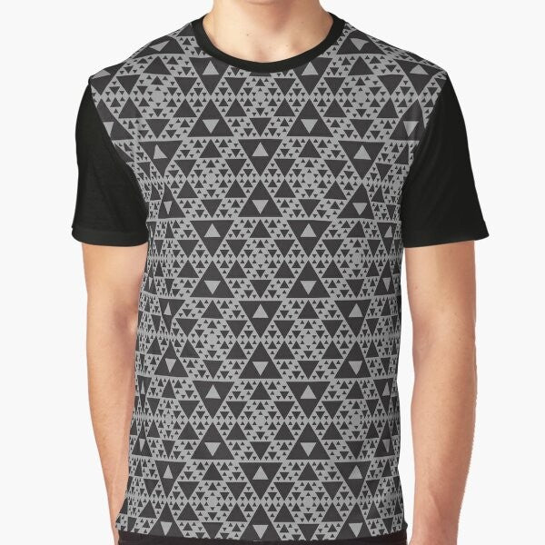 Graphic t-shirt featuring a captivating motion capture triangle pattern design