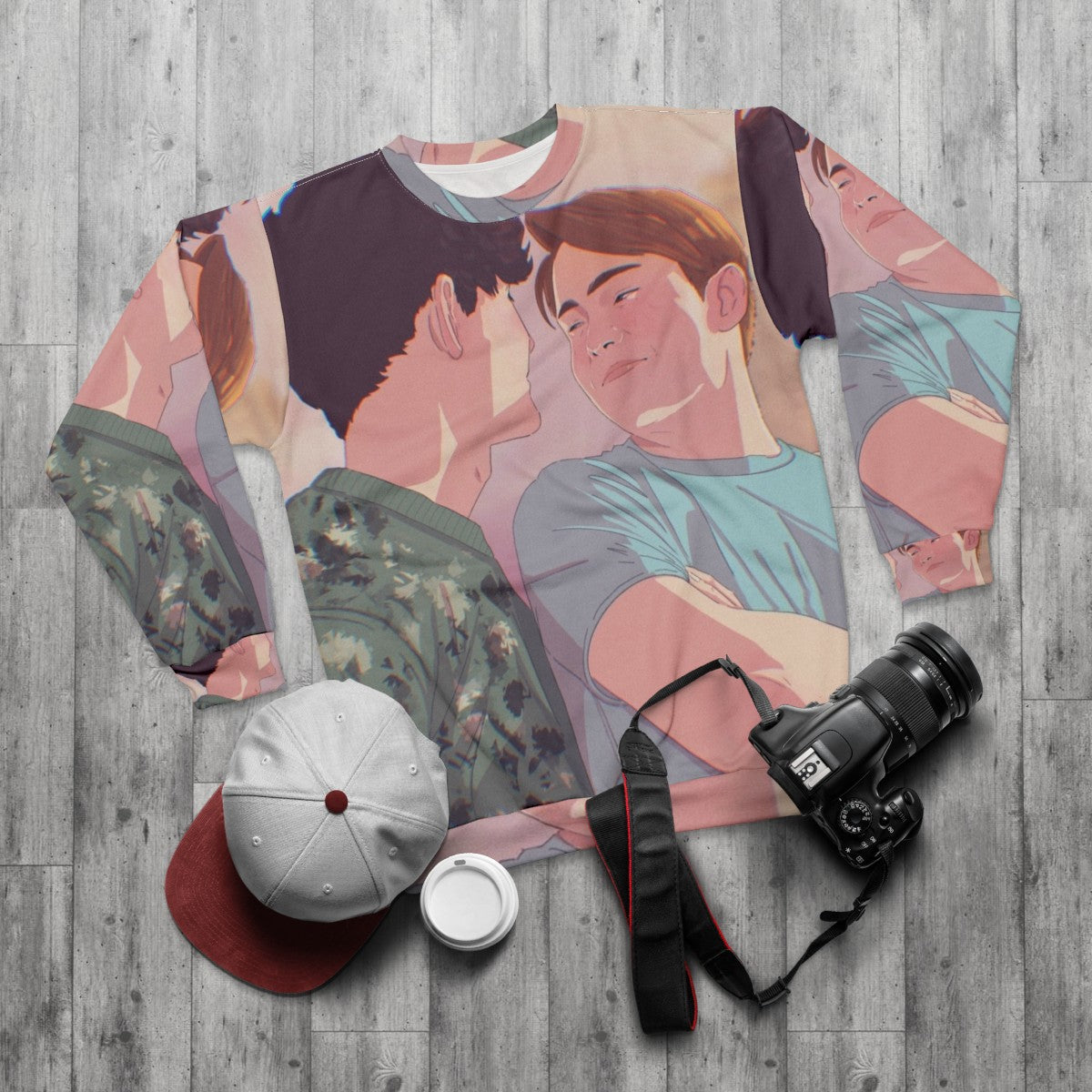 Heartstopper Charlie and Nick Graphic Sweatshirt - flat lay