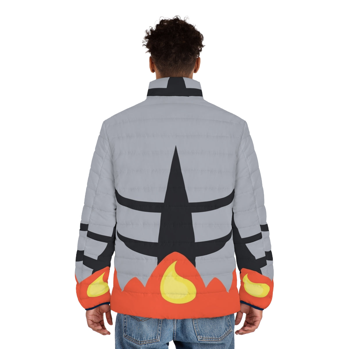 Incine Wear Pokemon Puffer Jacket in Fire Type Costume Design - men back