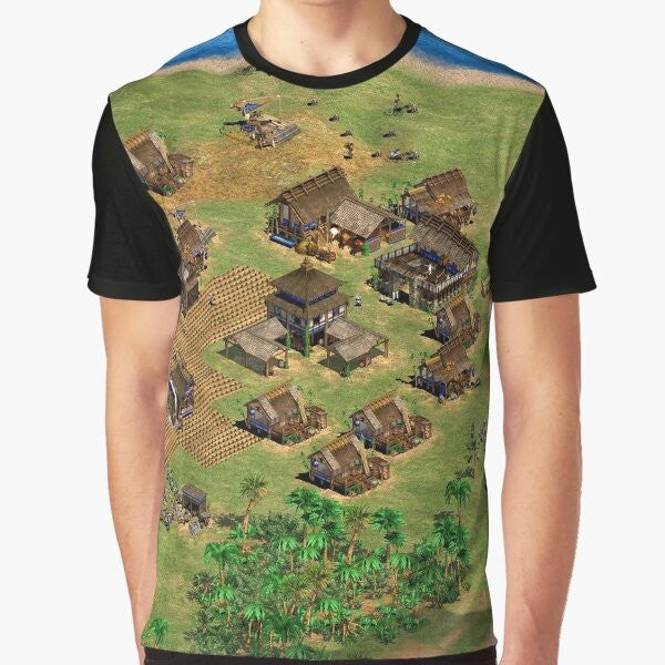 Age of Empires 2 video game graphic t-shirt featuring the in-game design