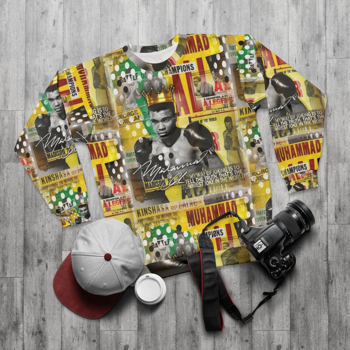 Muhammad Ali boxing sweatshirt - flat lay