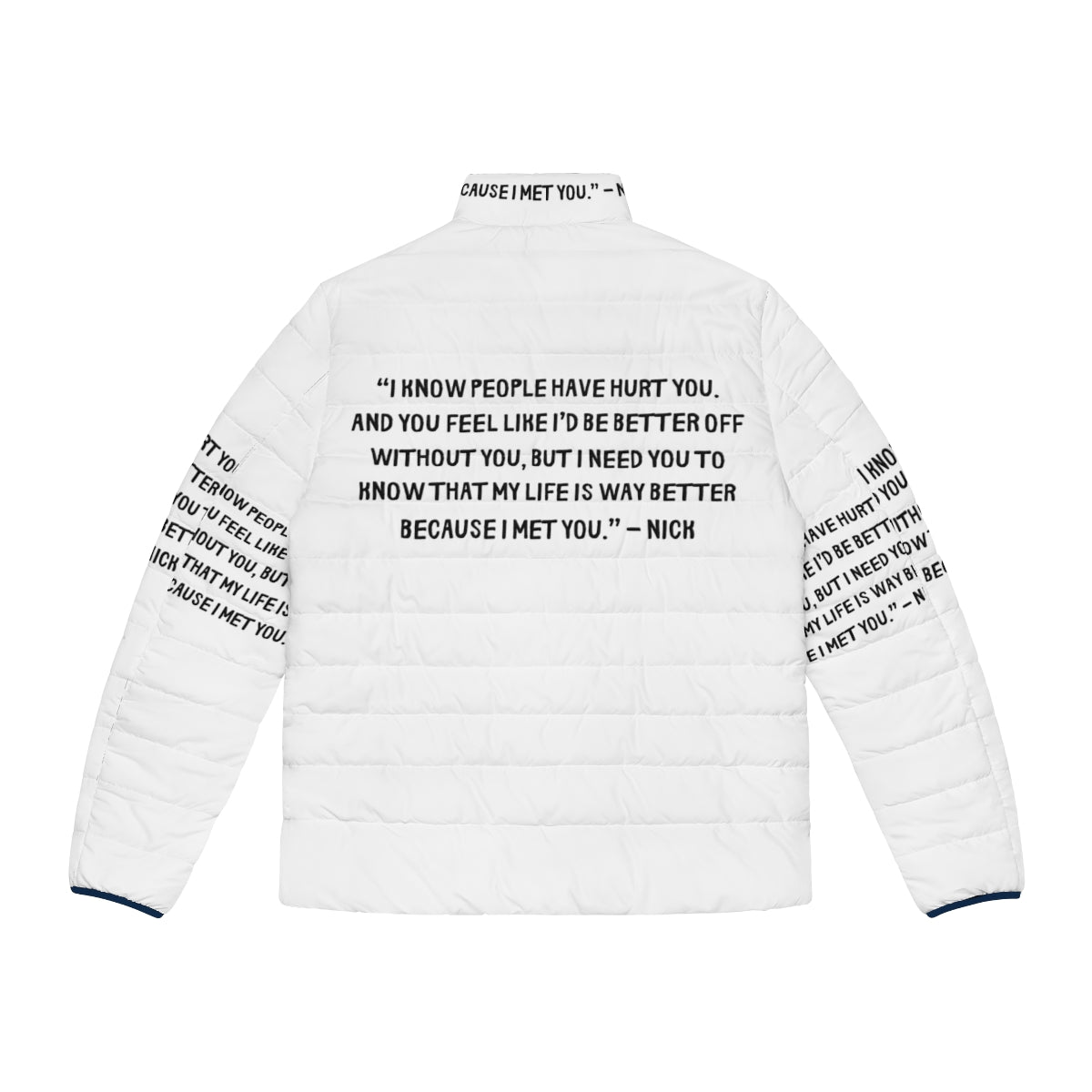 Heartstopper Gang Puffer Jacket 8 with Heartstopper characters and minimal design - Back