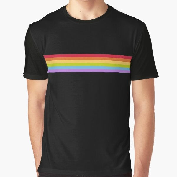 Rainbow stripe graphic t-shirt for gay pride