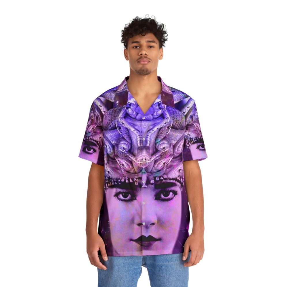 Medusa Hawaiian Shirt featuring nature inspired abstract patterns - People Front