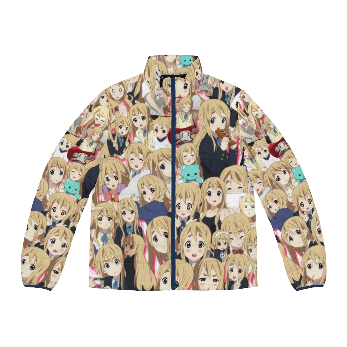 K-On inspired Mugi puffer jacket featuring the character Tsumugi Kotobuki