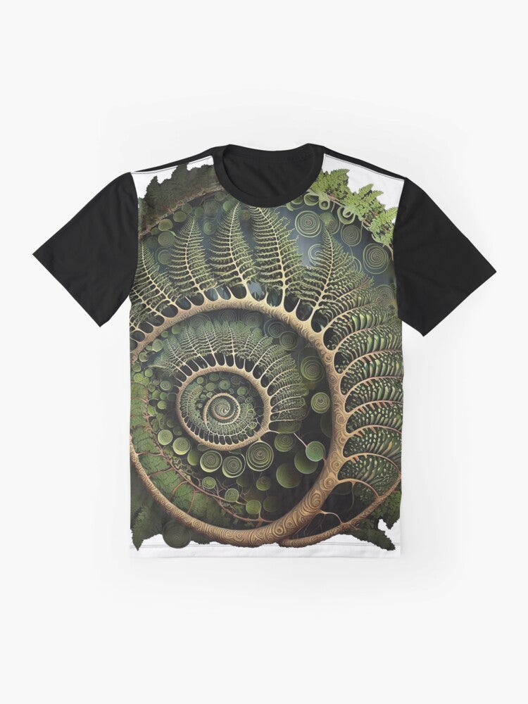 Fibonacci Fern Pattern Graphic T-Shirt - Flat lay