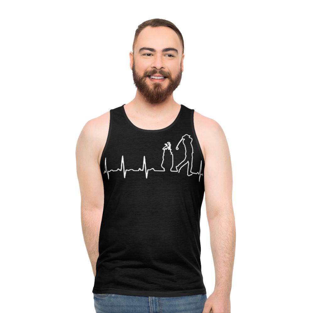 Golfing Heartbeat Unisex Tank Top - men