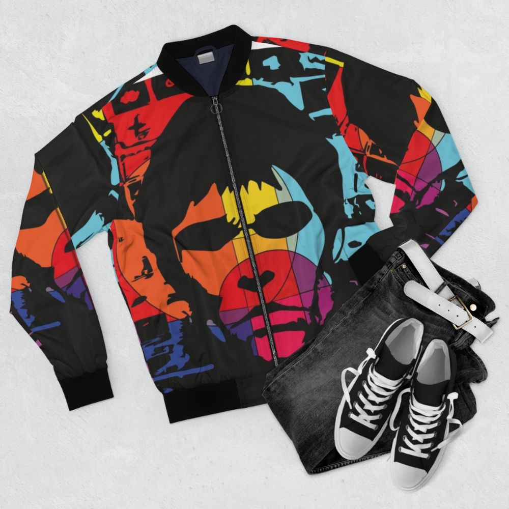 Ian Brown 90s Indie Bomber Jacket - Flat lay