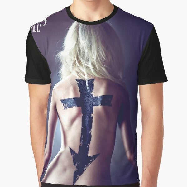 "Going to Hell" graphic t-shirt design featuring The Pretty Reckless logo and album artwork