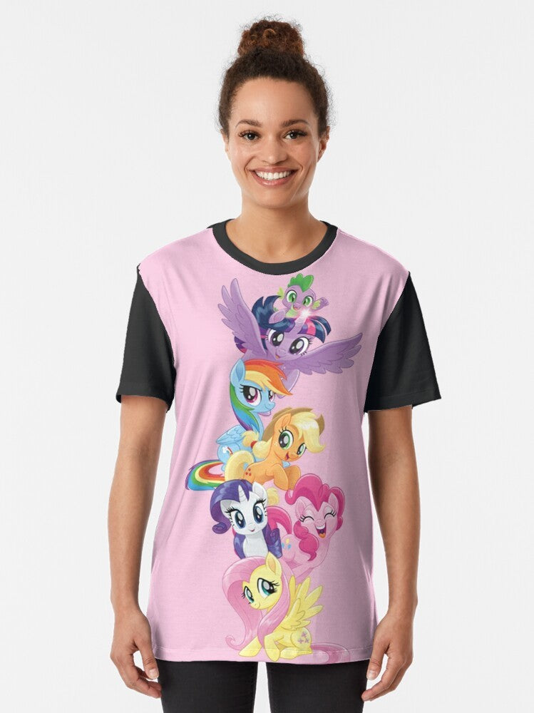 Vibrant graphic t-shirt featuring the beloved characters from My Little Pony - Women