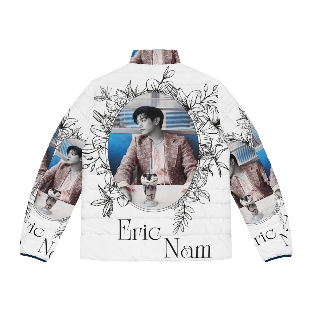 Eric Nam wearing a stylish puffer jacket, kpop fashion - Back