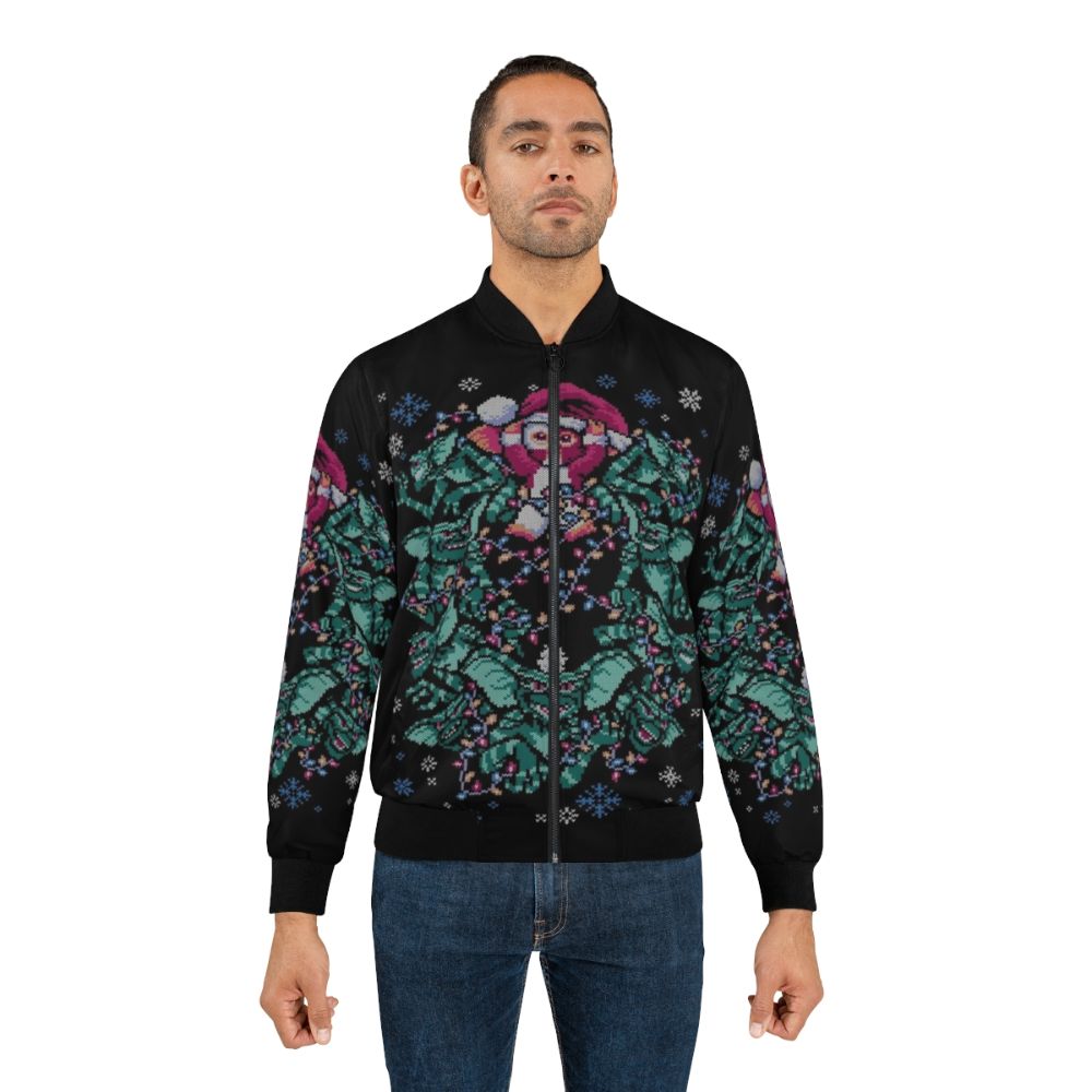 Gremlin Christmas Bomber Jacket, Retro 80s Gremlins Holiday Wear - Lifestyle