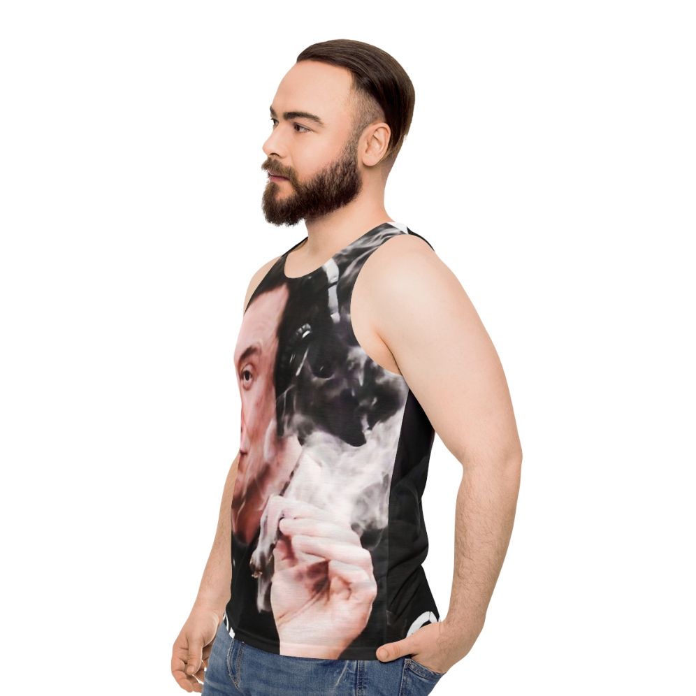 Elon Musk smoking weed unisex tank top - men side