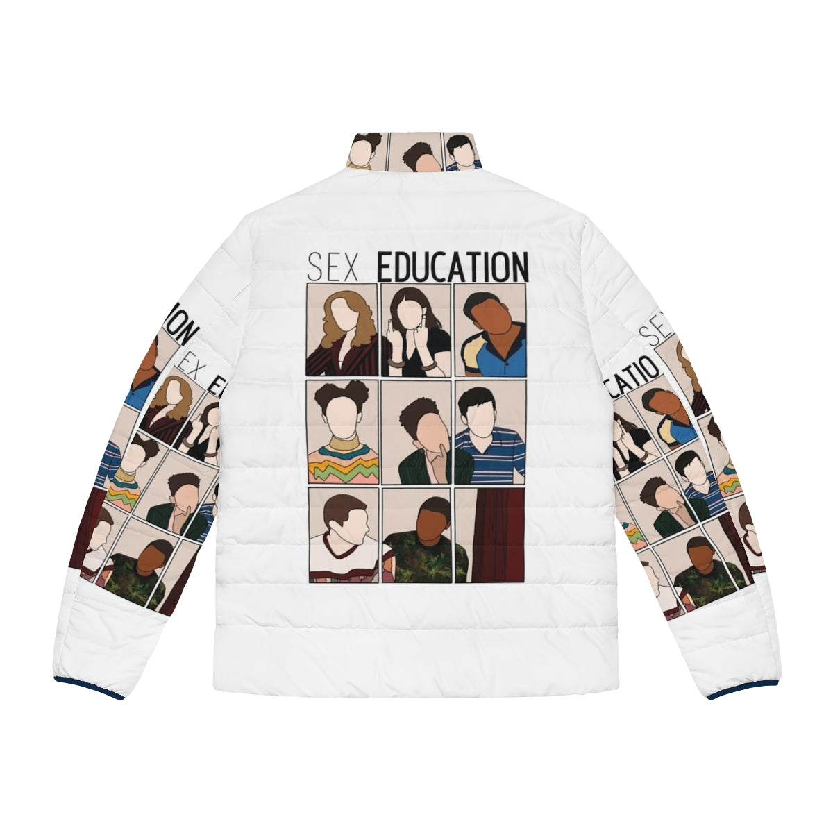 Sex Education Cast Puffer Jacket featuring Emma Mackey as Maeve Wiley - Back