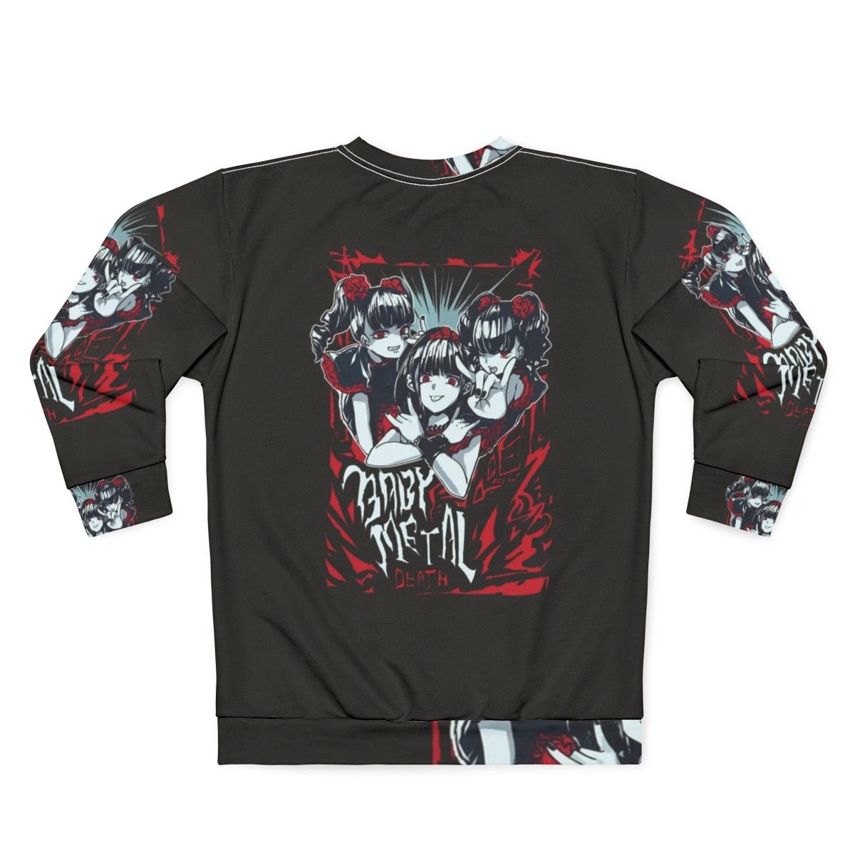 Babymetal anime design sweatshirt with heavy metal fashion - Back