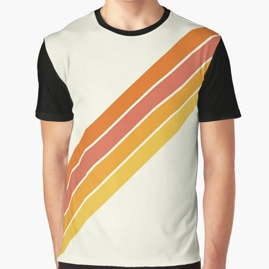 Vintage 70s sport stripes graphic t-shirt