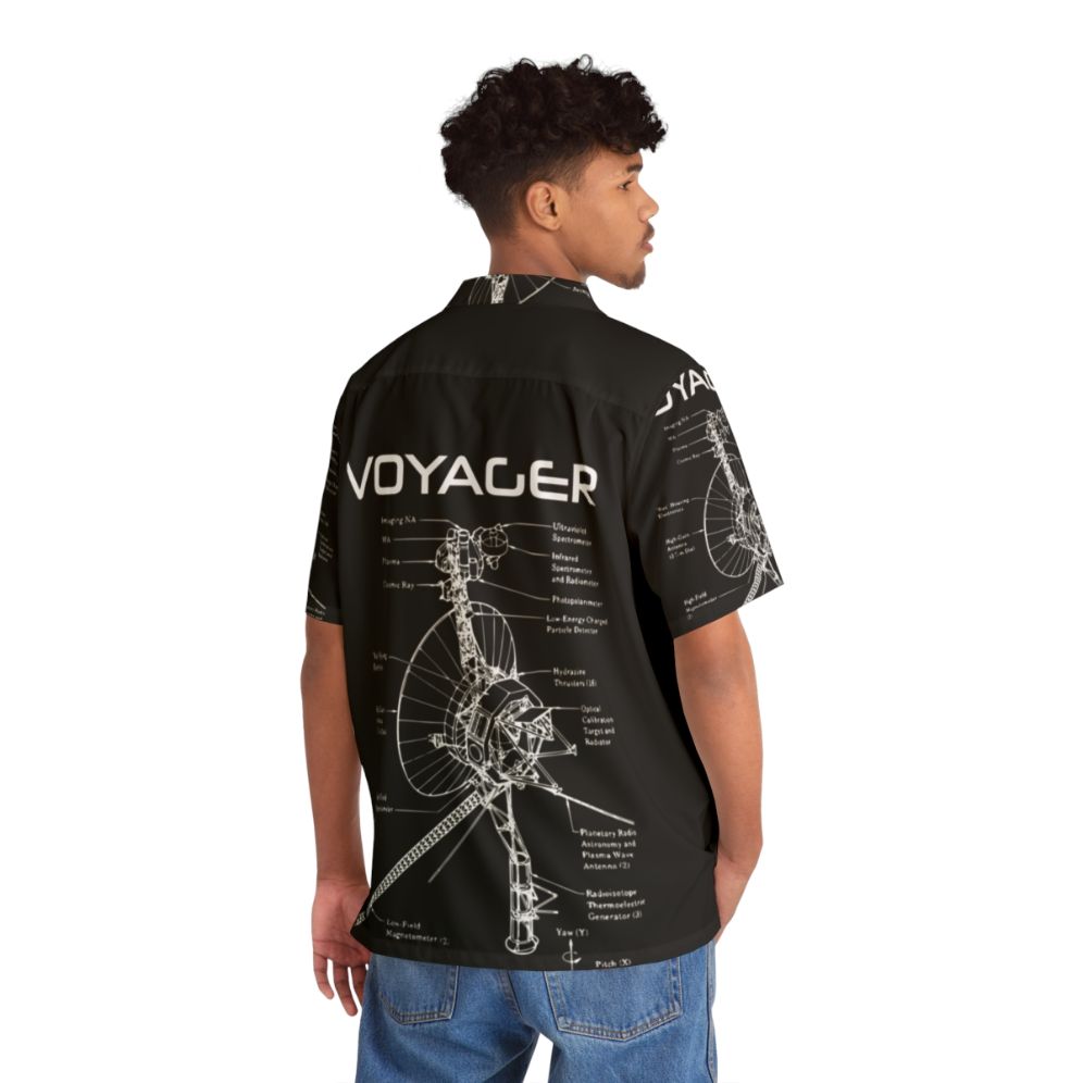 Voyager Program Inspired Hawaiian Shirt with Spacecraft and Planets - People Back