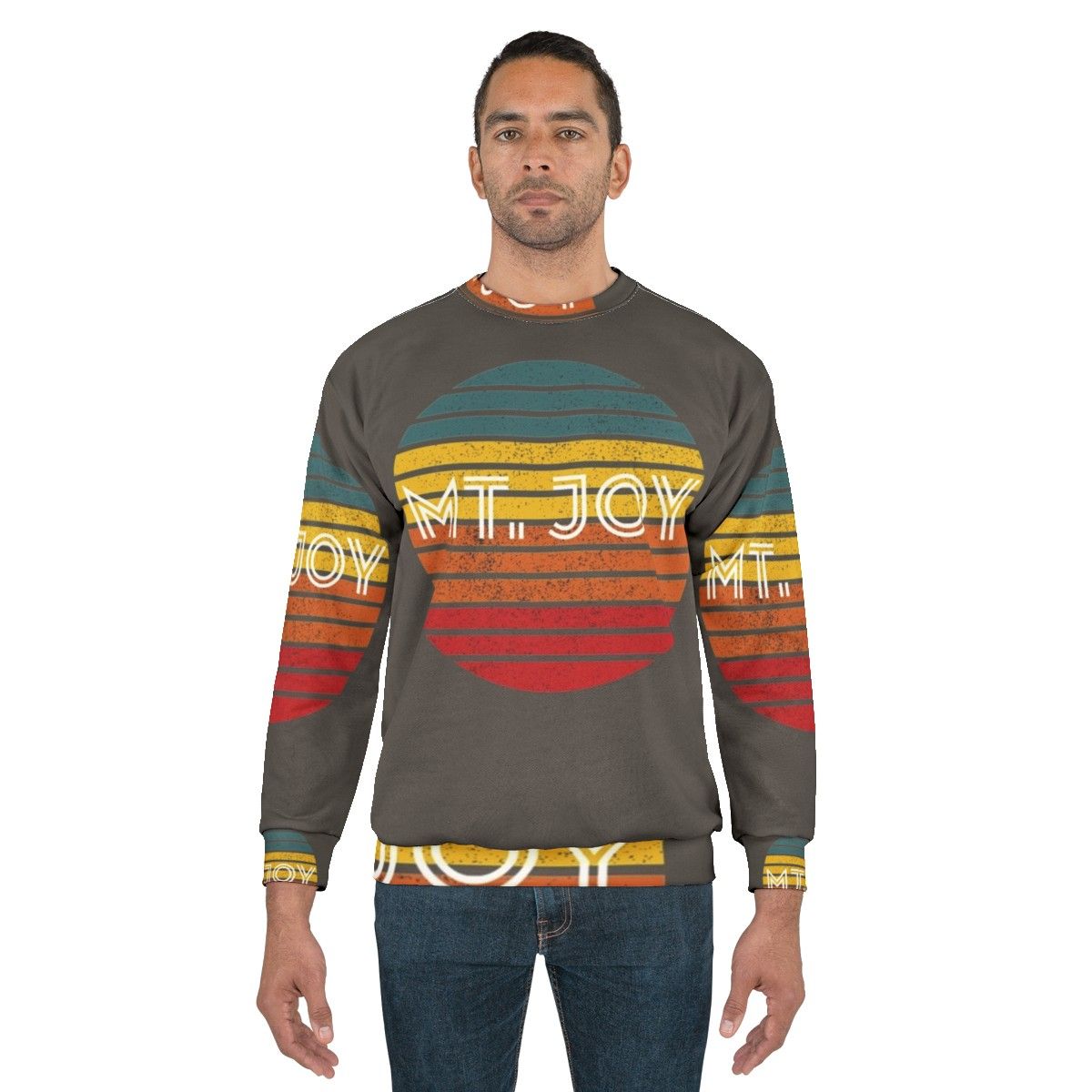 Retro vintage Mt Joy indie alternative music sweatshirt with nature landscape design - men