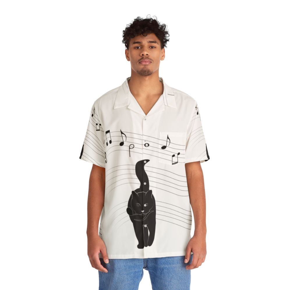 Tropical Hawaiian shirt with a surreal music and animal design - People Front