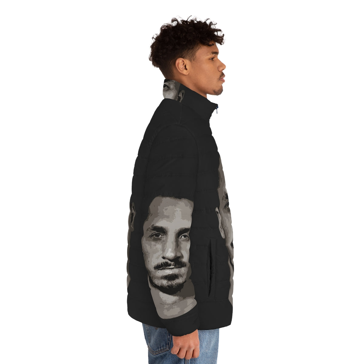 Zlatan Ibrahimovic puffer jacket with sketch design - men side right