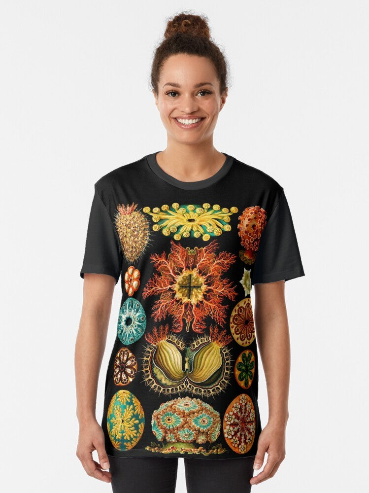 Graphic t-shirt featuring sea squirts (ascidiae) illustration by Ernst Haeckel - Women