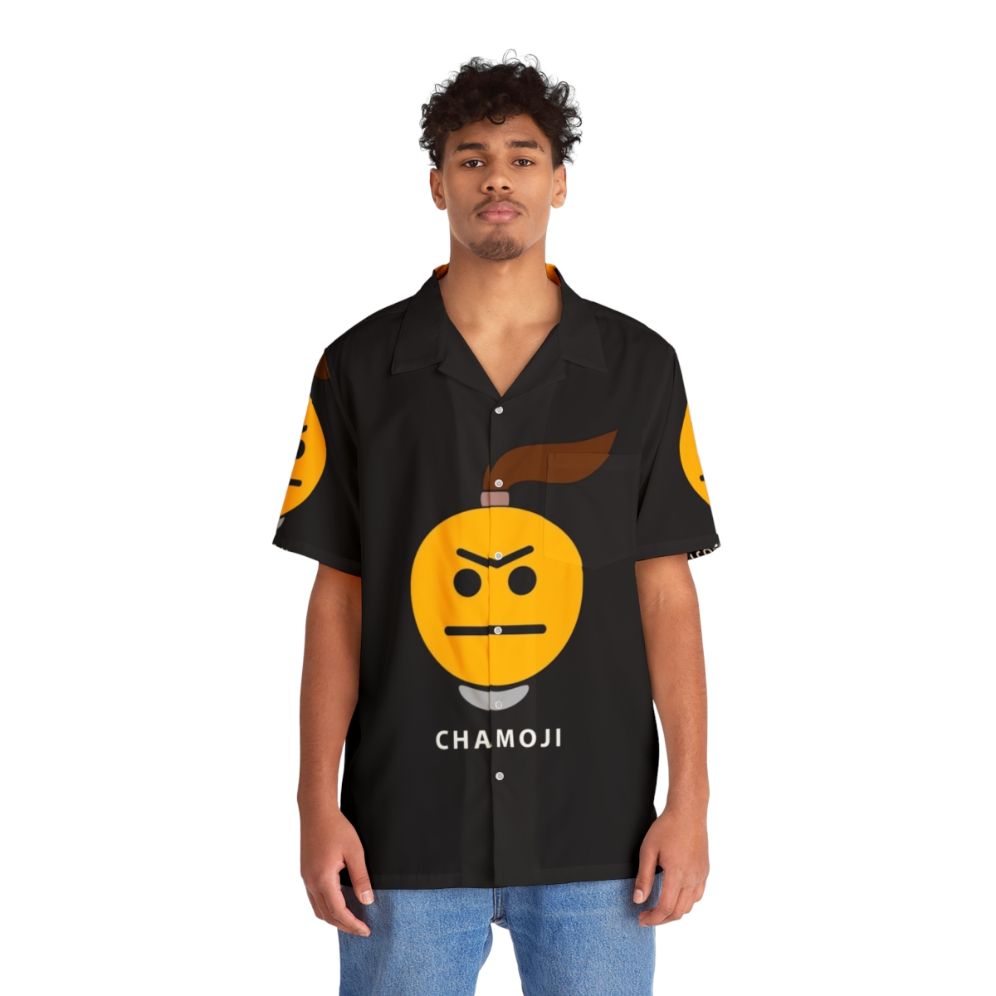 Chamoji Hawaiian Shirt featuring Chamorro Emoji Design - People Front